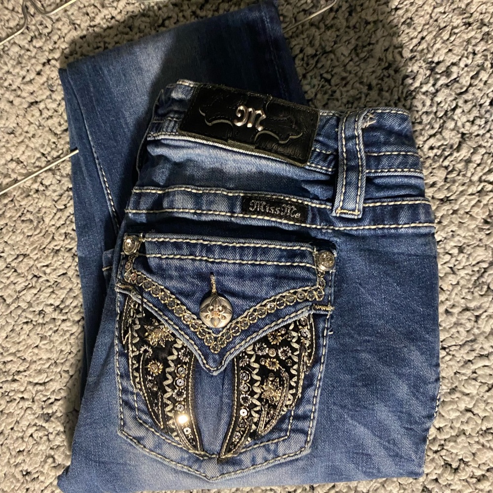 Gently worn miss me blue jeans